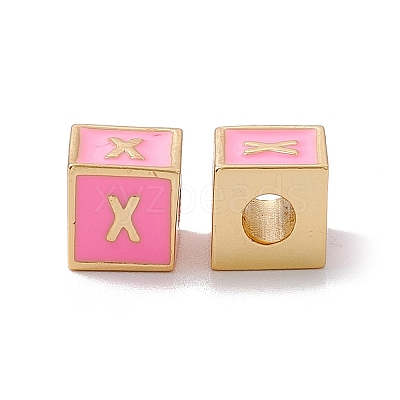 Rack Plating Brass Enamel Beads KK-B060-04G-05X-1