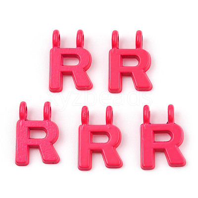 Rack Plating Spray Painted Alloy 2-Loop Link Pendants PALLOY-N176-01R-1