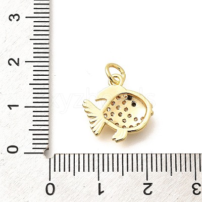 Brass Micro Pave Clear Cubic Zirconia Charms KK-Q040-07C-G-1