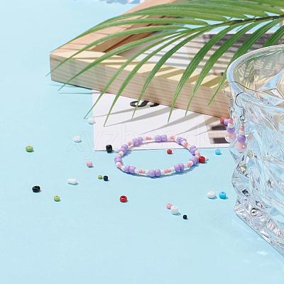 24 Style Opaque Colours Seed & Baking Paint Glass Round Seed Beads SEED-YW0001-29-1