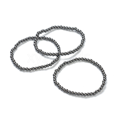 Synthetic Non-magnetic Hematite Beaded Stretch Bracelets BJEW-A117-A-22-1