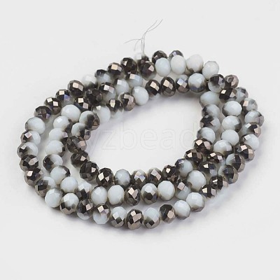 Electroplate Opaque Glass Beads Strands EGLA-A034-P6mm-P09-1