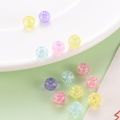 Transparent Crackle Acrylic Beads MACR-S370-G8mm-1