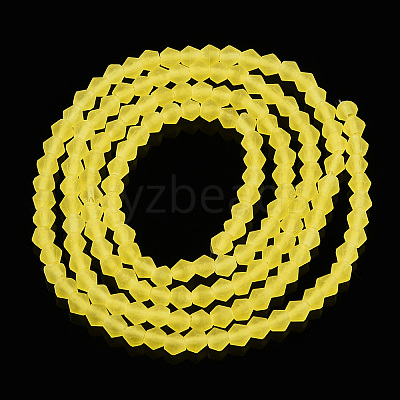 Imitate Austrian Crystal Frosted Glass Beads Strands GLAA-F029-TM2mm-B21-1