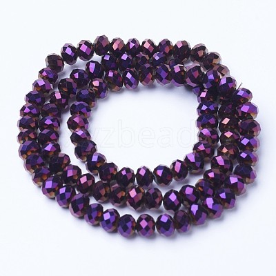 Electroplate Transparent Glass Beads Strands X-EGLA-A034-T8mm-UA06-1