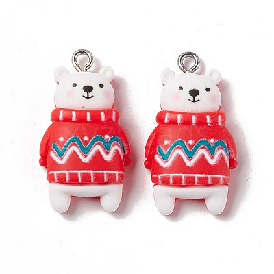 Christmas Theme Opaque Resin Pendants FIND-E025-21-1