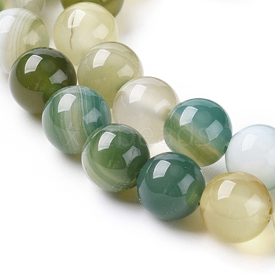 Natural Striped Agate/Banded Agate Beads Strands X-G-G582-8mm-47-1