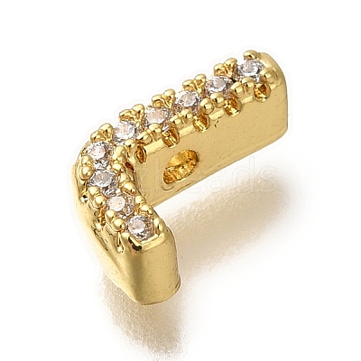 Rack Plating Brass Micro Pave Clear Cubic Zirconia Beads KK-G500-30G-L-1