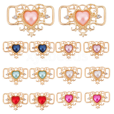 14Pcs 7 Colors Alloy Rhinestone Shoelace Charms FIND-GO0001-51-1