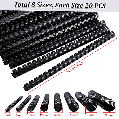 160Pcs 8 Styles Plastic Binding Combs FIND-PH0025-11-1