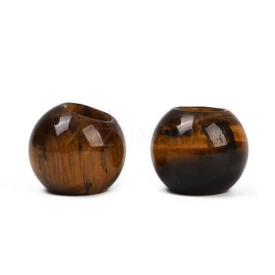 Natural Tiger Eye European Beads G-R488-01J-1