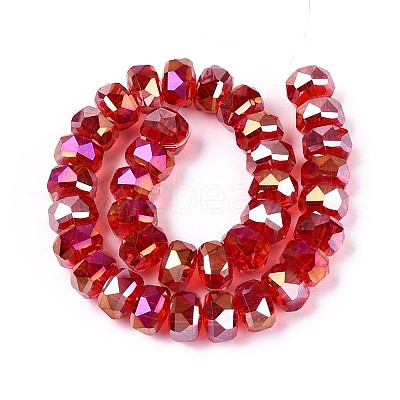 Electroplate Transparent Glass Beads Strands EGLA-N022-04A-D12-1