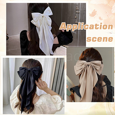 Cloth Big Bowknot Hair Barrettes AJEW-CP0008-41A-02-1