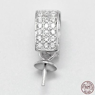 Anti-Tarnish Rhodium Plated 925 Sterling Silver Pendant Bails STER-D029-10P-1