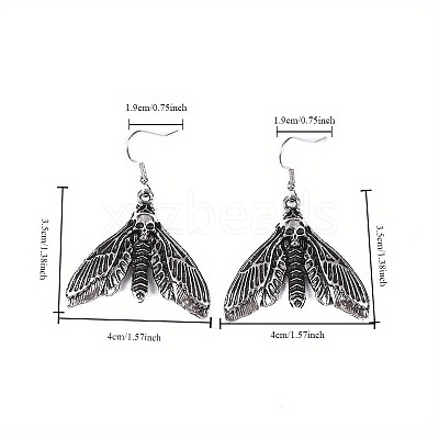 Alloy & Brass Moth Dangle Earrings for Women WG461A9-01-1
