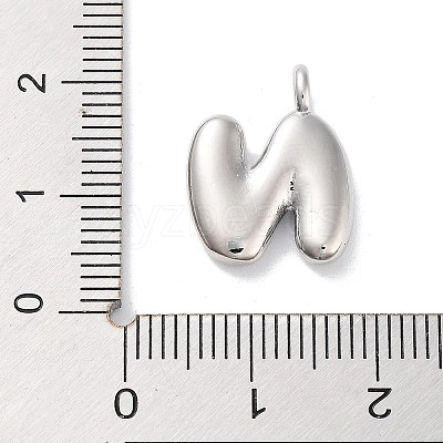 Rack Plating Brass Balloon Letter Pendants KK-C050-01P-N-1
