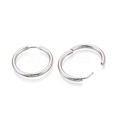 304 Stainless Steel Hoop Earrings EJEW-T048-24E-P-1