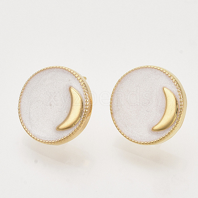 Brass Stud Earring Findings X-KK-N216-37G-03-NF-1