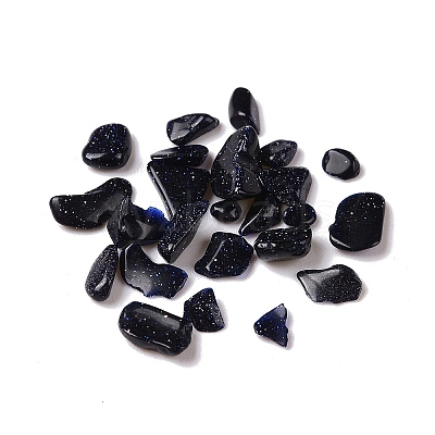 Synthetic Blue Goldstone Chip Beads X-G-I350-02-1