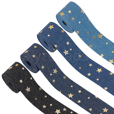 4M 4 Colors Polyester Denim Ribbon OCOR-CY0003-15-1