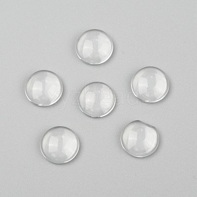 Transparent Glass Cabochons X-GGLA-R026-12mm-1