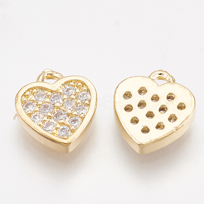 Brass Cubic Zirconia Charms X-KK-T035-31-1