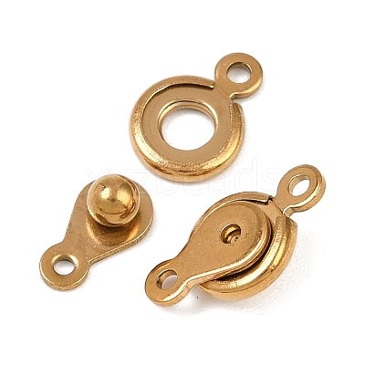 304 Stainless Steel Snap Clasps LS-STAS-K311-03G-1
