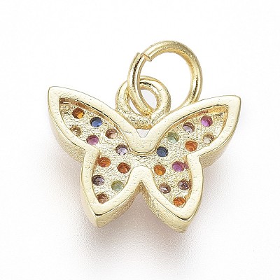 Brass Micro Pave Cubic Zirconia Charms LS-ZIRC-I032-59G-1
