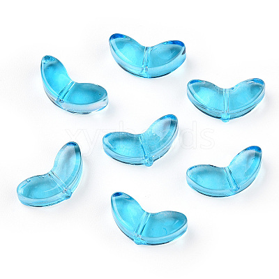 Spray Painted Transparent Glass Beads GLAA-T022-27B-1