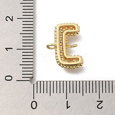 Brass Micro Pave Cubic Zirconia Letter Links KK-I717-04J-1