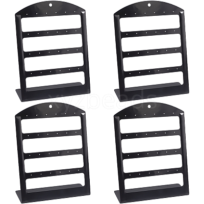 4-Tier L Shaped Acrylic Earring Organizer Display Stands ODIS-WH0099-65C-1