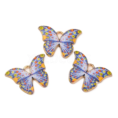 Light Gold Tone Alloy Enamel Pendants ENAM-M059-05KCG-07-1