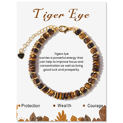 Adjustable Natural Tiger Eye Bead Bracelets PW-WG4E155-04-1