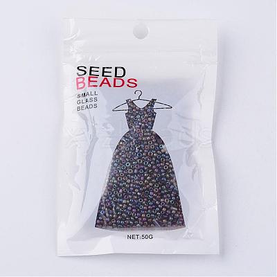 Round Transparent Colors Rainbow Glass Seed Beads X-SEED-A007-2mm-176-1
