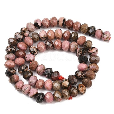 Natural Rhodonite Beads Strands G-C259-A25-5x8mm-1