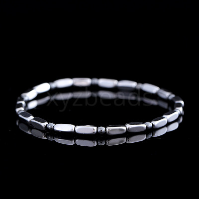 Synthetic Non-magnetic Hematite Beads Stretch Bracelets for Men RH6597-1
