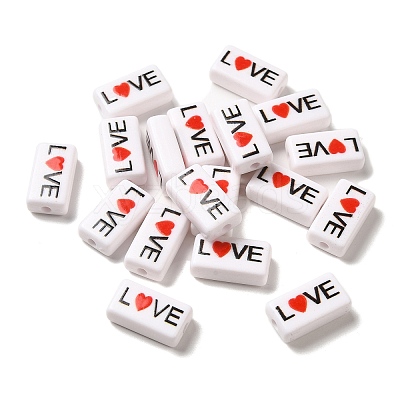 Spray Painted Opaque Acrylic Beads X-OACR-G029-01-1