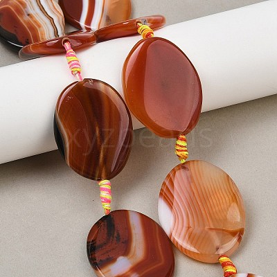 Natural Banded Agate Beads Strands G-P605-L02-06-1