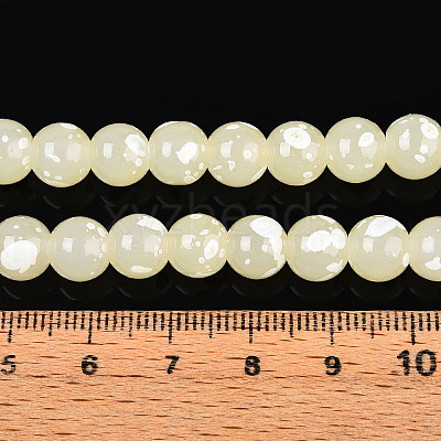 Baking Paint Glass Beads Strands DGLA-N015-8mm-08-1
