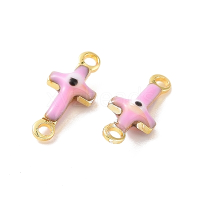 Brass Enamel Connector Charms KK-J302-08G-01-1