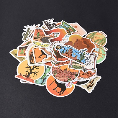 50Pcs Desert Theme PVC Self Adhesive Stickers Set STIC-C003-02-1