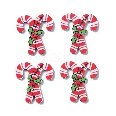 Christmas Style Printed Acrylic Cabochons LS-MACR-O045-01F-1