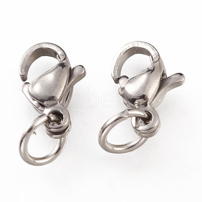 Tarnish Resistant 304 Stainless Steel Lobster Claw Clasps STAS-G240-01A-P-1
