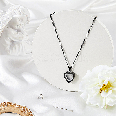 1Pc Stainless Steel Heart Pendant Urn Ashes Necklaces NJEW-CN0001-17B-1