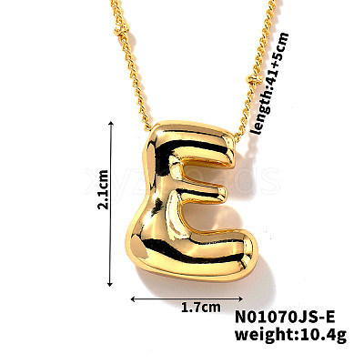 Simple and Stylish Brass Letter Pendant Satellite Chain Necklaces for Women Men GF2554-5-1