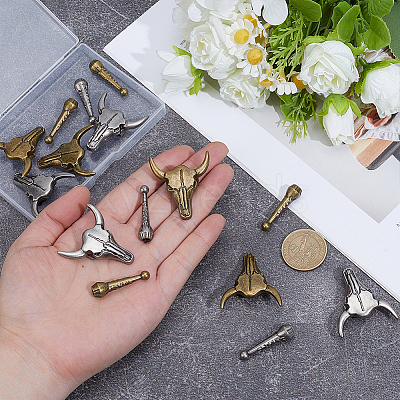 12Pcs 2 Colors Zinc Alloy Bolo Tie Slide Clasps FIND-ME0003-47-1