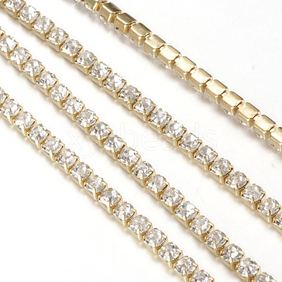 Brass Rhinestone Strass Chains CHC-T001-SS12-01C-1