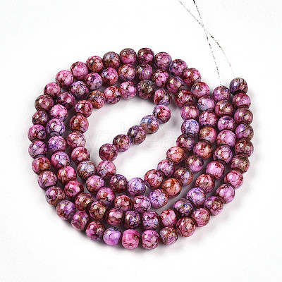 Baking Paint Glass Beads Strands DGLA-N003-8mm-B03-1