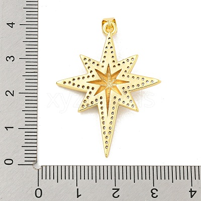 Rack Plating Brass Micro Pave Clear Cubic Zirconia Pendants KK-K341-72G-1