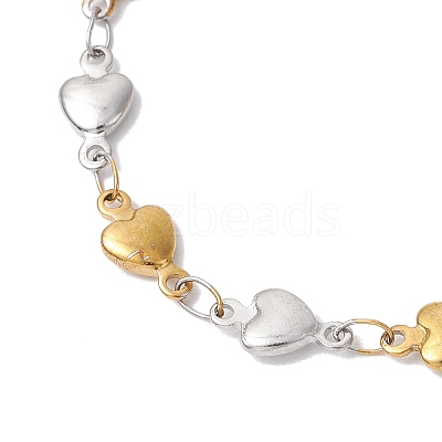 304 Stainless Steel Heart Link Chain Bracelet Makings for Women AJEW-JB01340-03-1